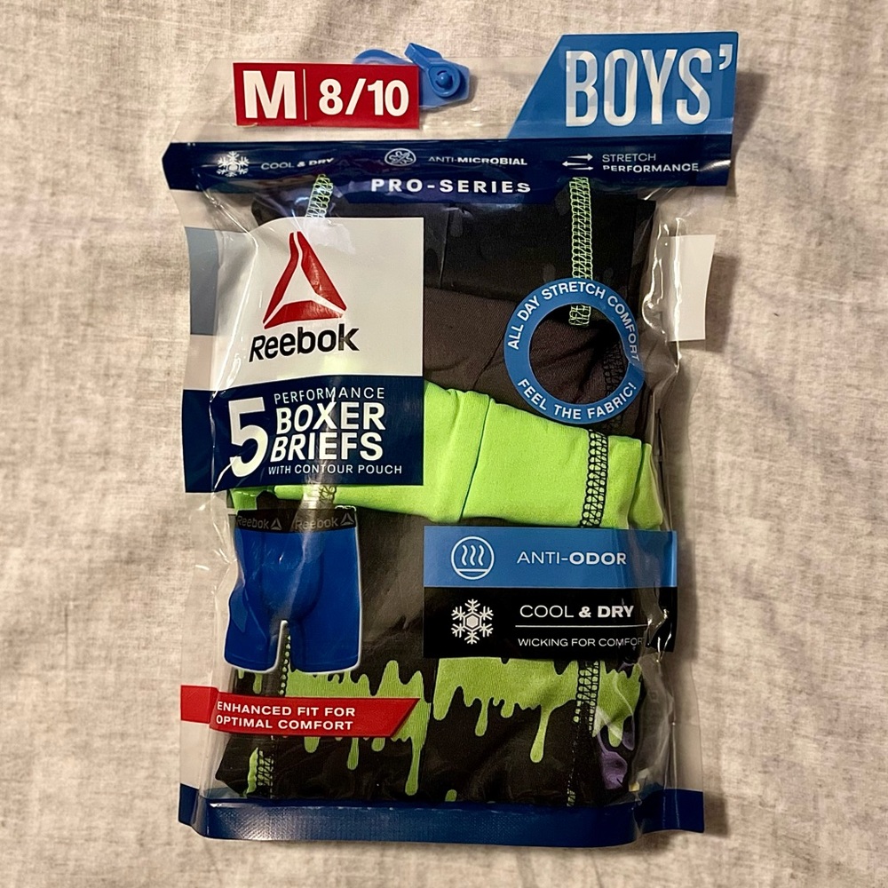 Reebok Boys Boxer Briefs 8/10